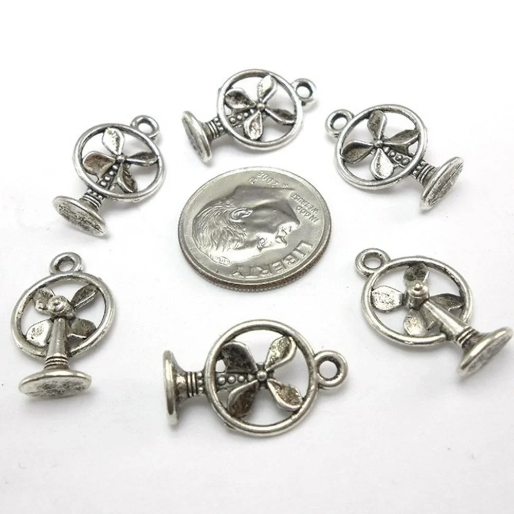10pcs Fan Charms, summer heat, jewelry‎ making supplies